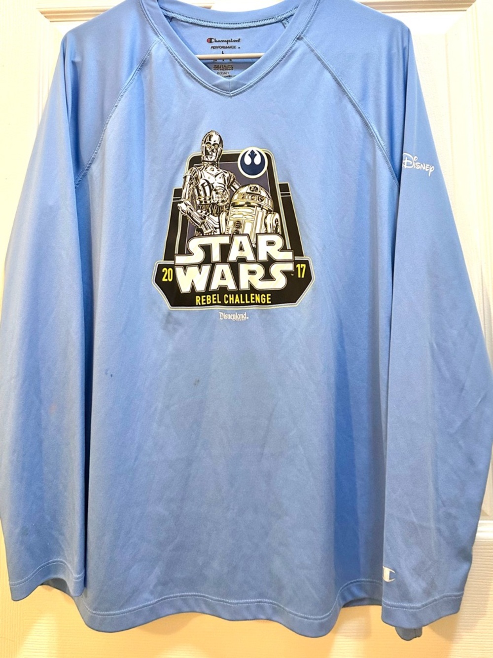 Champion Light Blue Star Wars Rebel Challenge Long Sleeve Tee